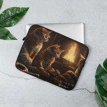 Load image into Gallery viewer, STEAMPUNK KITTIES COLLECTION Laptop Sleeve "One More Story...Please"