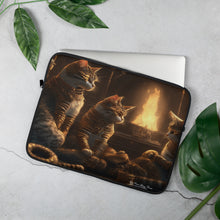 Load image into Gallery viewer, STEAMPUNK KITTIES COLLECTION Laptop Sleeve "One More Story...Please"