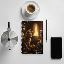 Load image into Gallery viewer, Fun Steampunk Kitties Collection Spiral notebook "ONE MORE STORY...PLEASE"