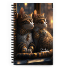 Load image into Gallery viewer, Fun Steampunk Kitties Collection Spiral notebook "Rock and Ryder"