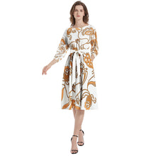 Load image into Gallery viewer, Boat Neck Belted Flared Dress