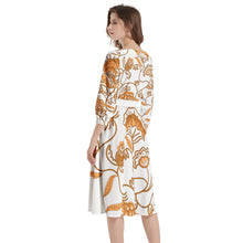 Load image into Gallery viewer, Boat Neck Belted Flared Dress