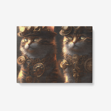 Load image into Gallery viewer, Steampunk Collection  Canvas Wall Art-  Steampunk Kitties "The Twins" -    24"X 18"