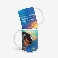 Load image into Gallery viewer, Astronaut in space "Our Children are the Future" Glossy Mug
