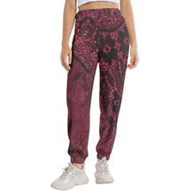 Load image into Gallery viewer, Black Lace Elastic Waist Tapered Sweatpant