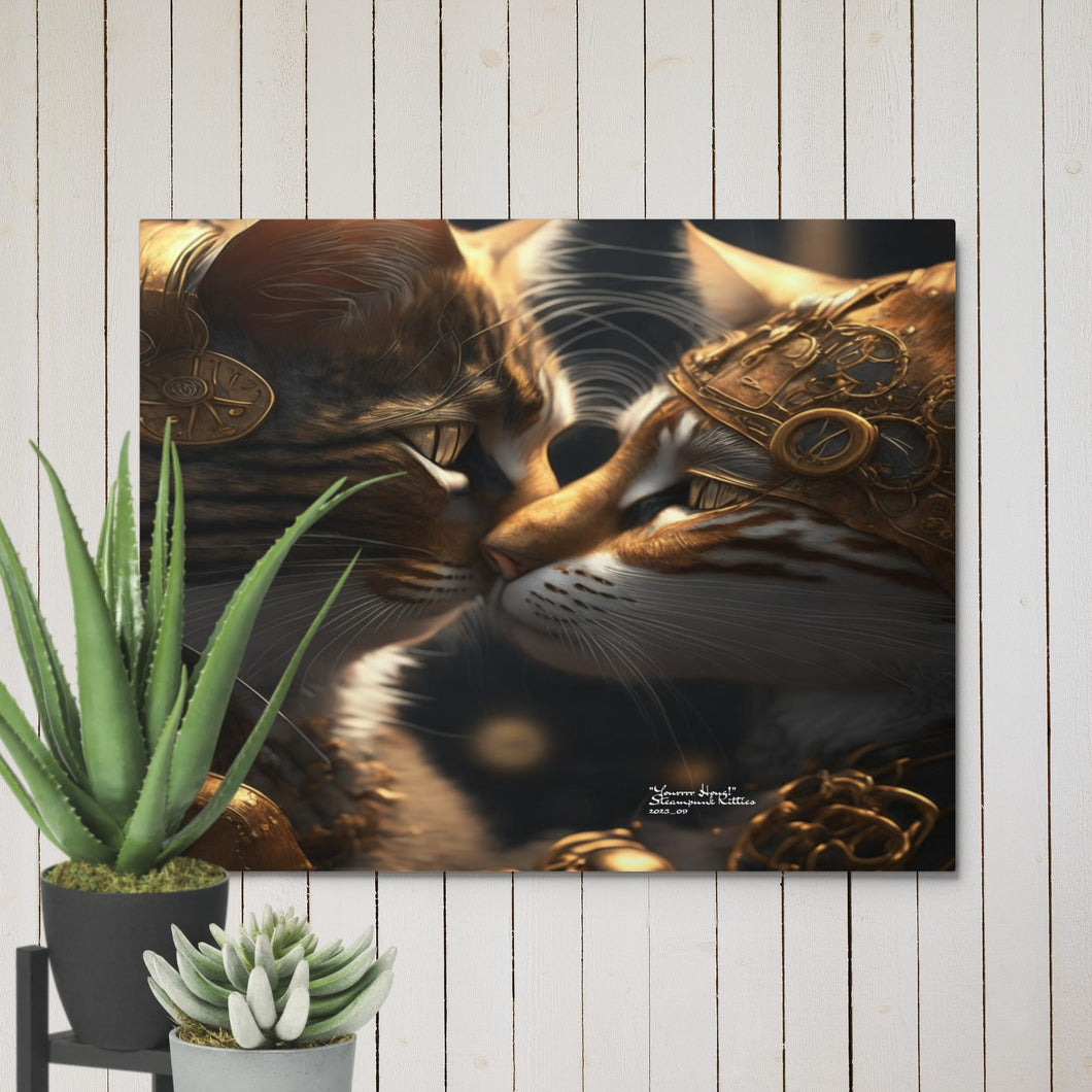 Fun Steampunk Kitties Metal prints 