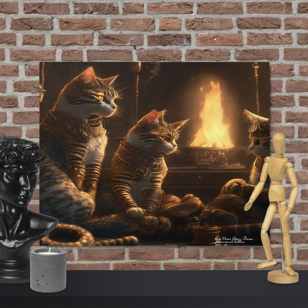 Fun Steampunk Kitties Metal prints 