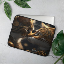 Load image into Gallery viewer, STEAMPUNK KITTIES COLLECTION Laptop Sleeve &quot;Yourrrr Home!&quot;
