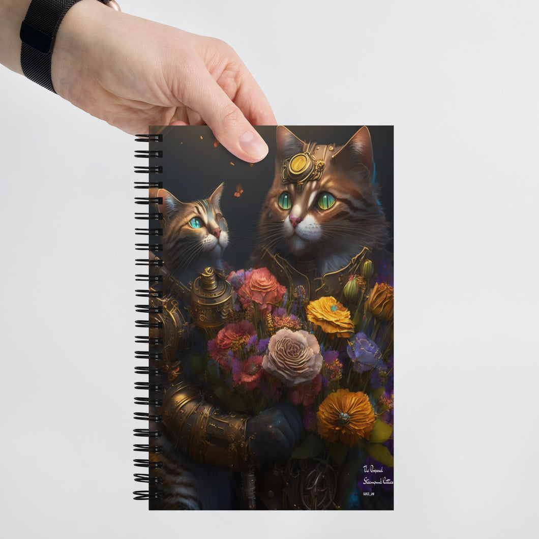 Fun Steampunk Kitties Collection Spiral notebook 