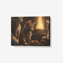 Load image into Gallery viewer, Steampunk Collection  Canvas Wall Art Steampunk Kitties &quot;One More Story, Please&quot; -    24&quot;X 18&quot;
