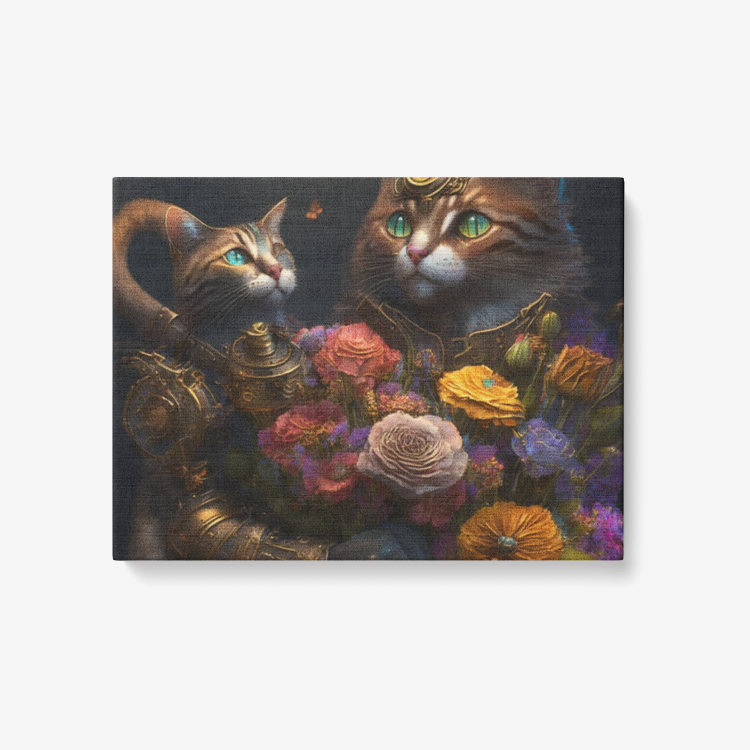 Steampunk Collection  Canvas Wall Art Steampunk Kitties 