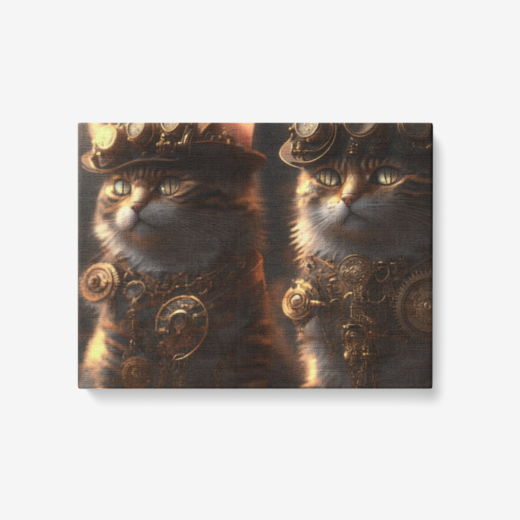 Steampunk Collection  Canvas Wall Art-  Steampunk Kitties 