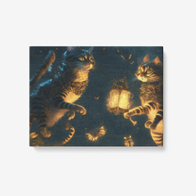 Load image into Gallery viewer, Steampunk Collection Canvas Wall Art - Steampunk Kitties &quot;Well, Hello There&quot; -  24&quot;X 18&quot;
