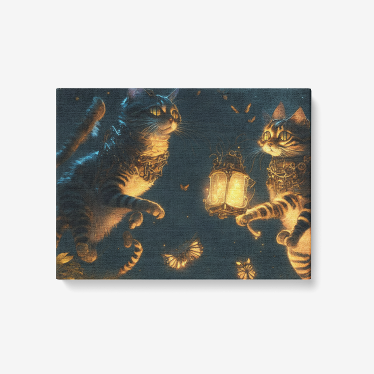 Steampunk Collection Canvas Wall Art - Steampunk Kitties 