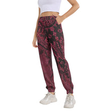 Load image into Gallery viewer, Black Lace Elastic Waist Tapered Sweatpant
