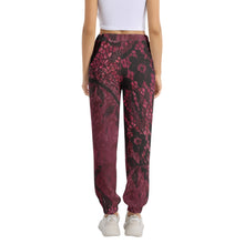 Load image into Gallery viewer, Black Lace Elastic Waist Tapered Sweatpant
