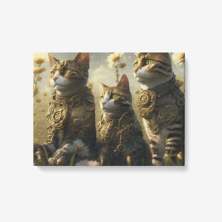 Steampunk Collection  Canvas Wall Art - Steampunk Kitties 